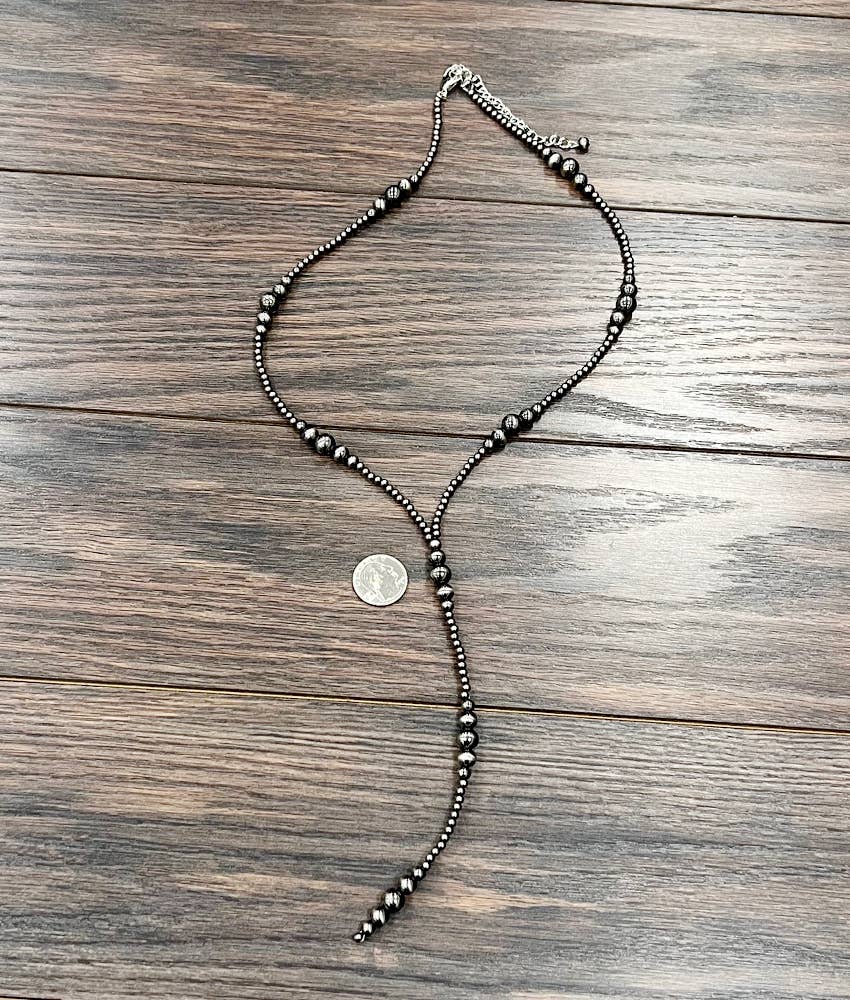 739521, 31" Clustered Polish Navajo Bead Tassel Necklace