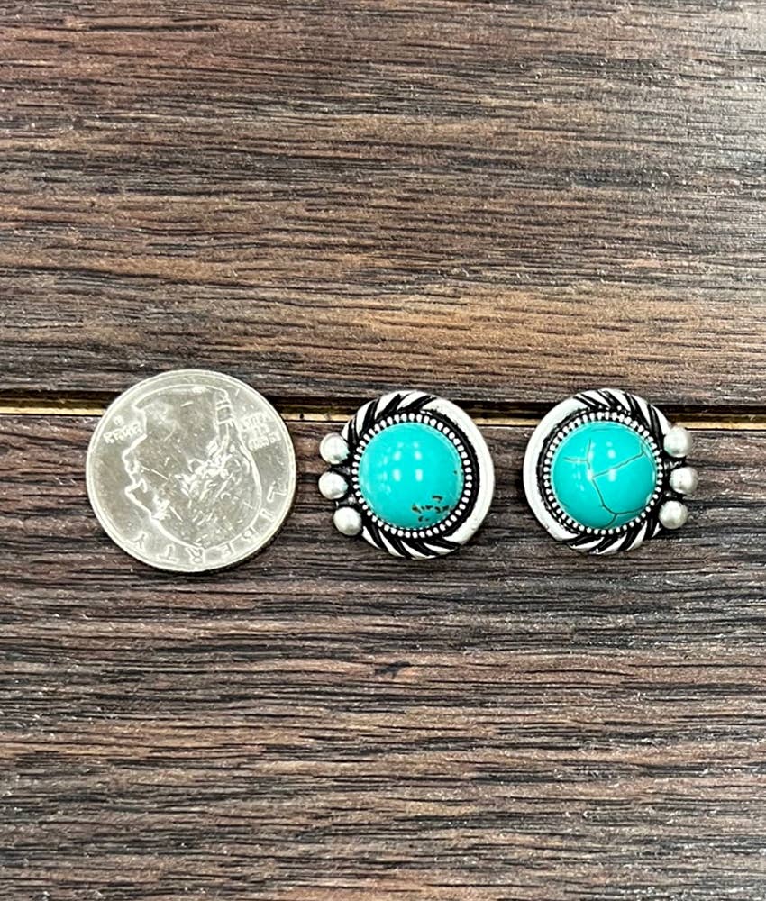 724213, 12mm Turquoise Stud Earrings