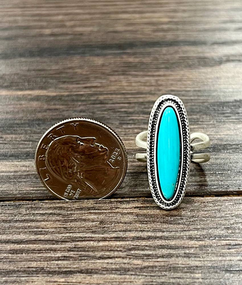 750199, Turquoise Adjustable Ring
