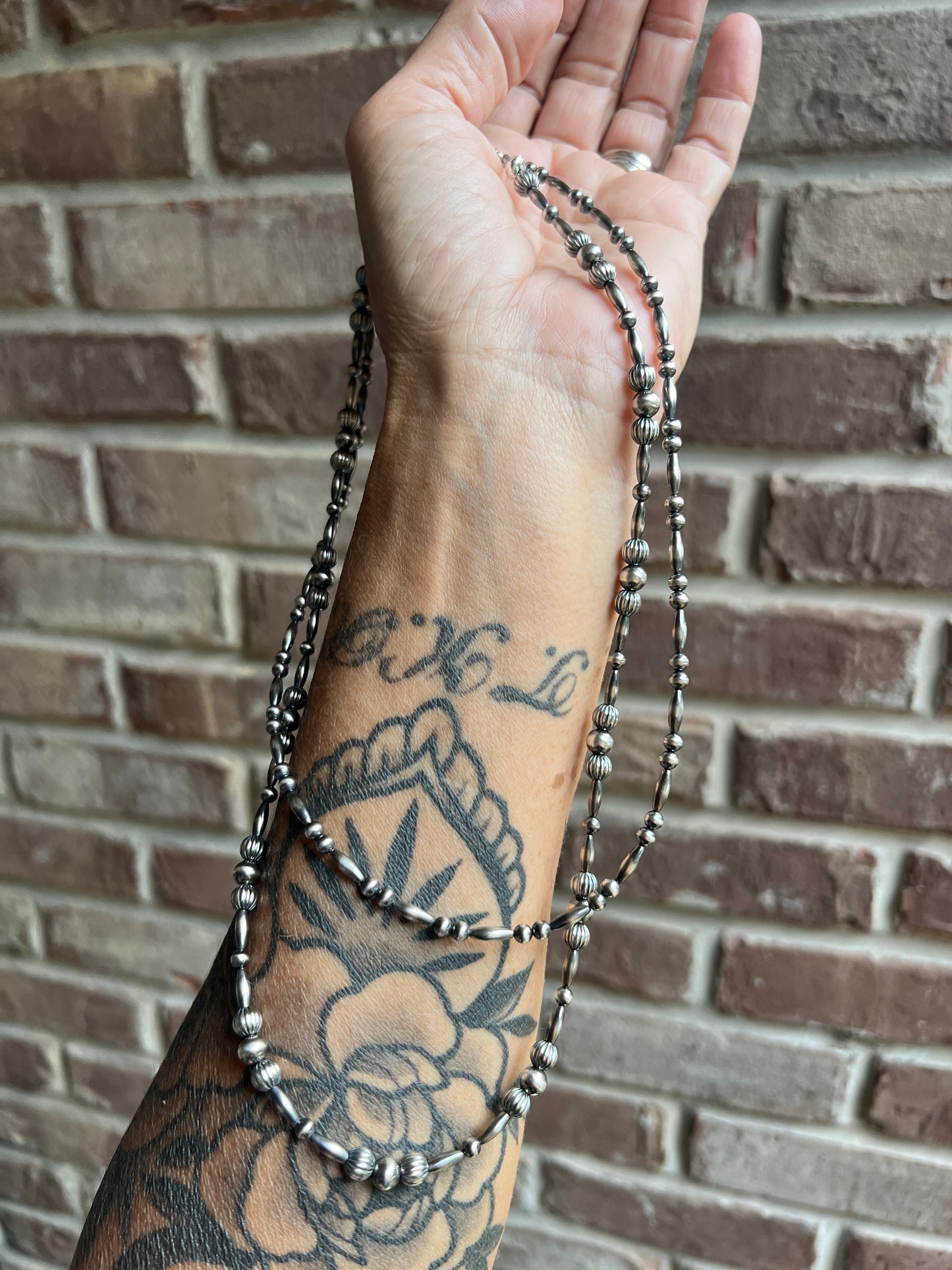 22” Sterling Torpedo, Melon, Round Pearl Necklace