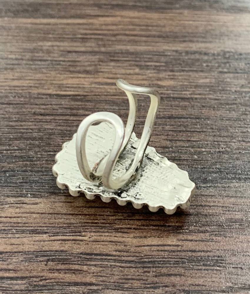 750369, White Turquoise Adjustable Ring