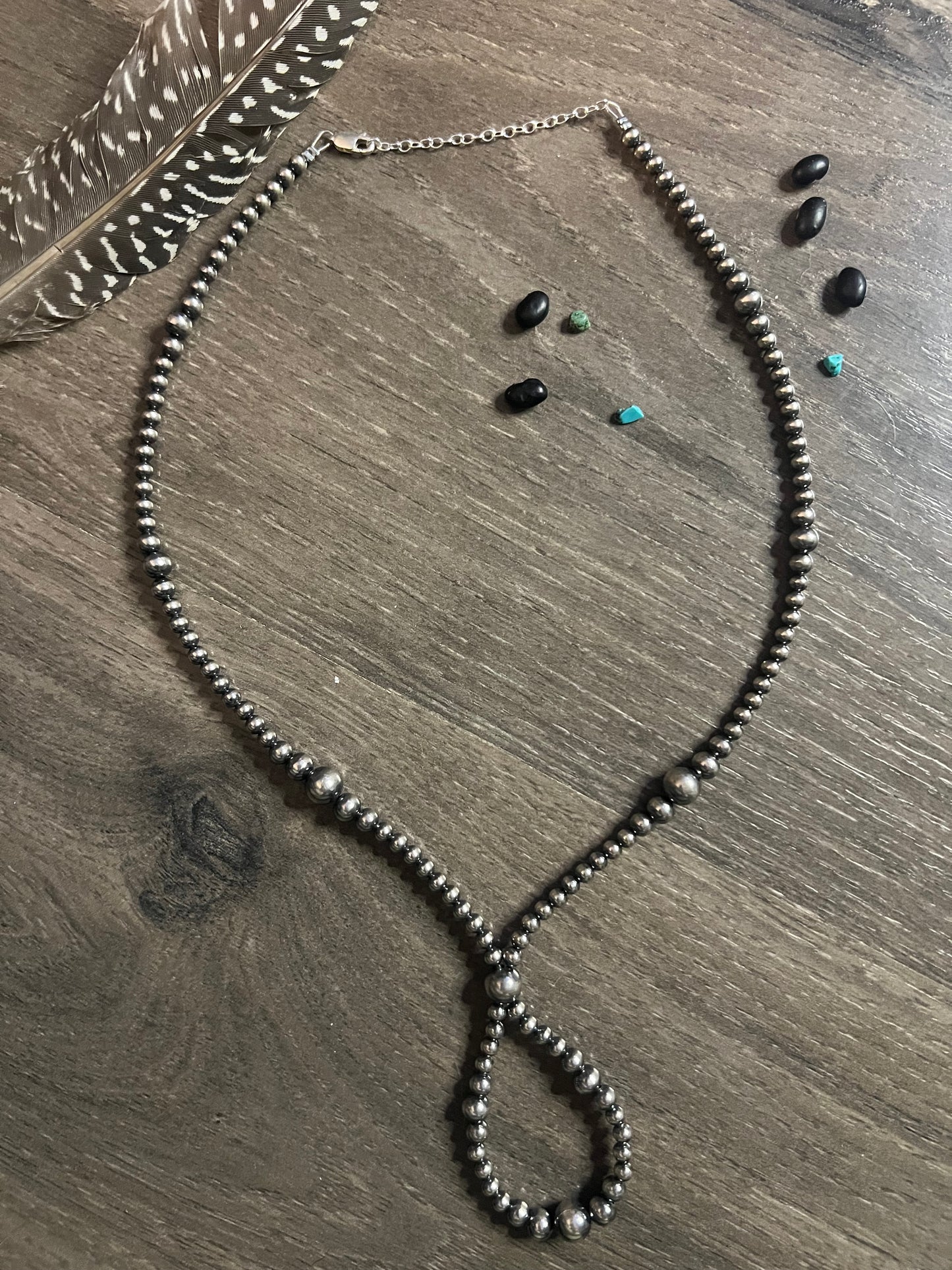 Graduated Sterling Pearl Loop Necklace