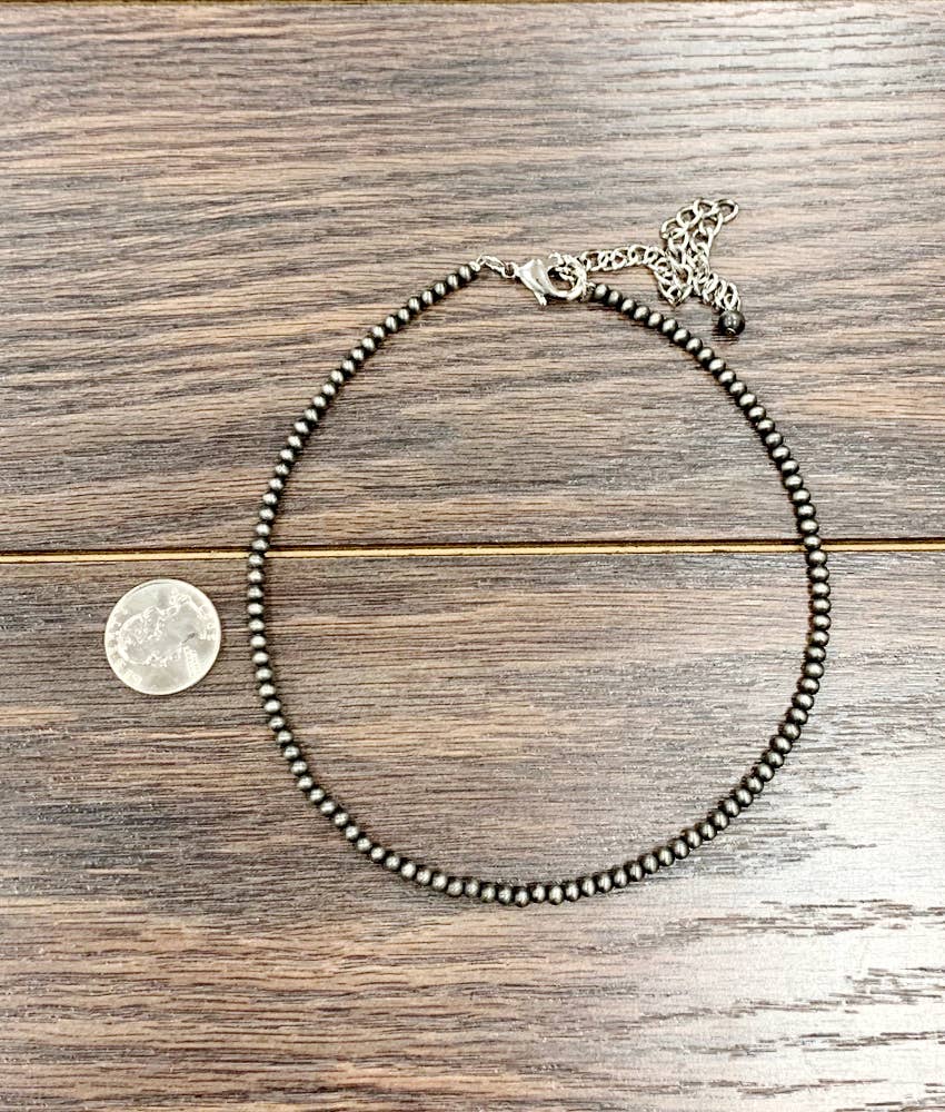 734532, 15" 4mm Navajo Bead Necklace