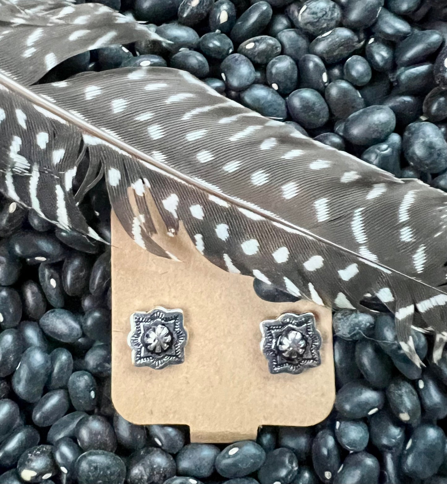 Embossed Western Stud Earrings