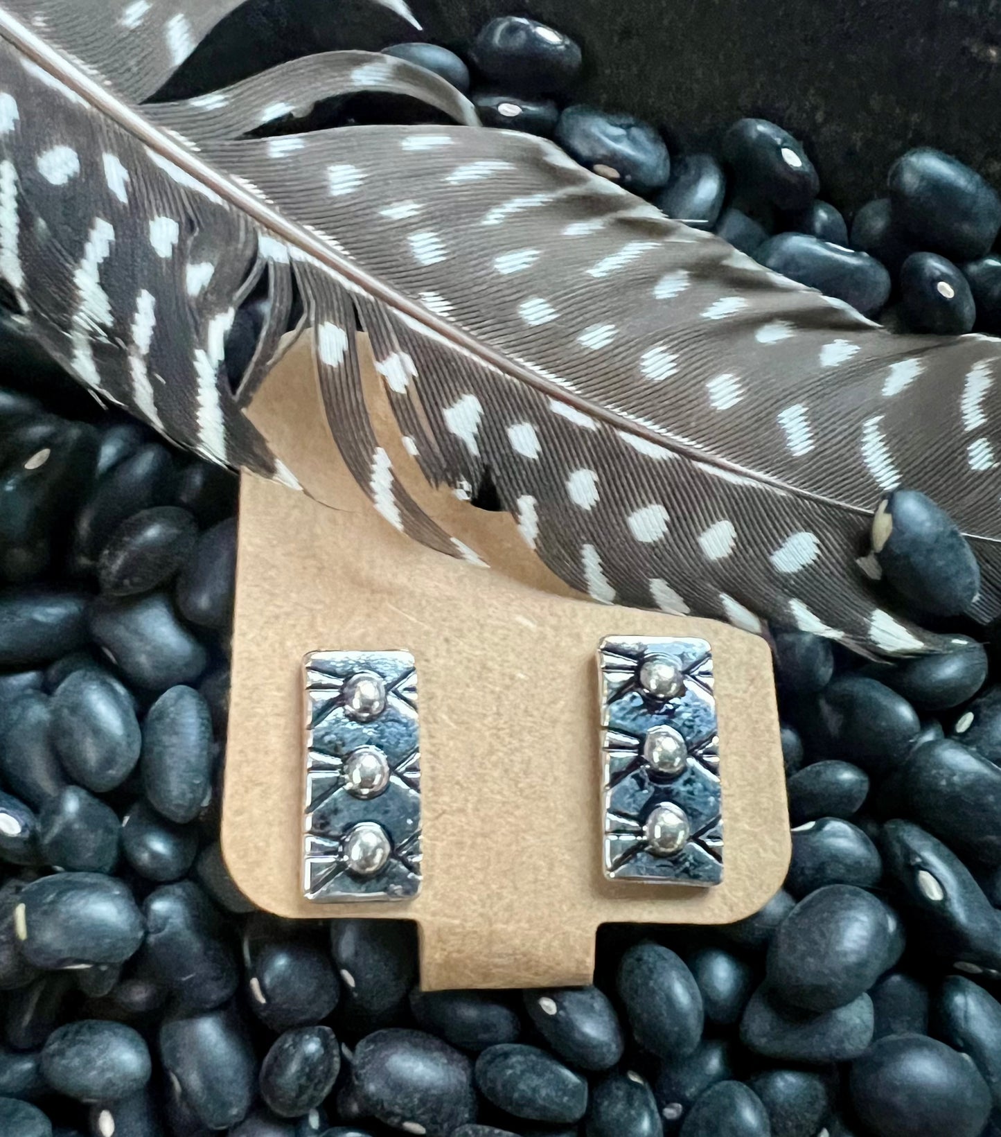 Embossed Bar Earrings