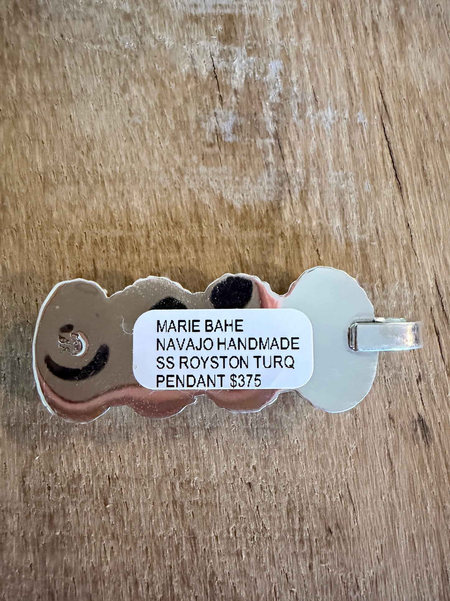 Navajo Handmade Sterling Silver Royston Pendant by Marie Bahe