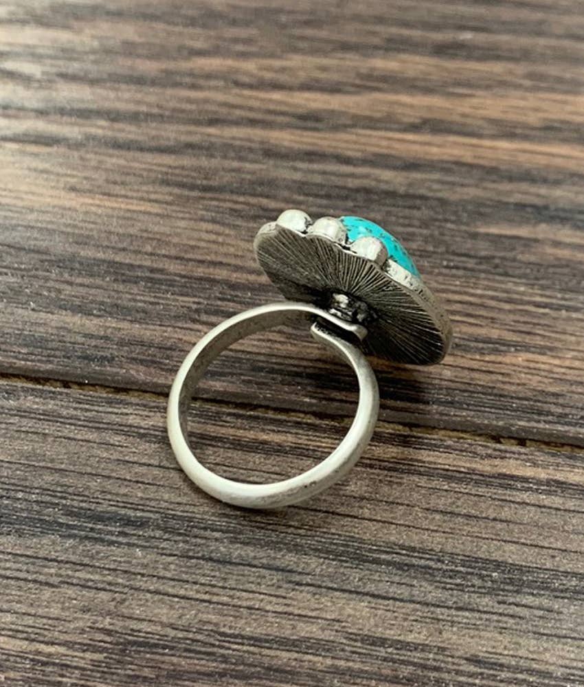 750280, Turquoise Adjustable Ring