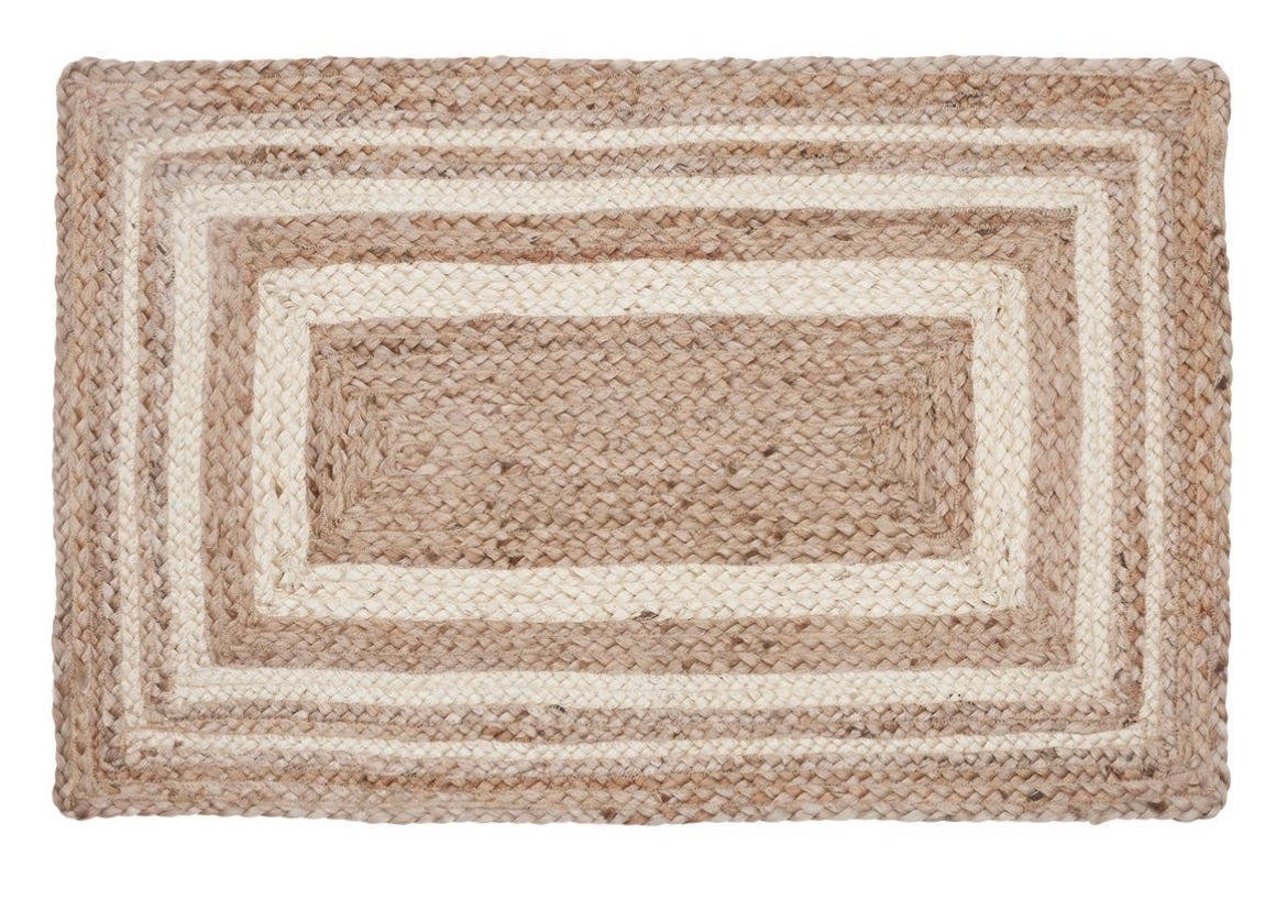 Natural and Cream Jute Rug