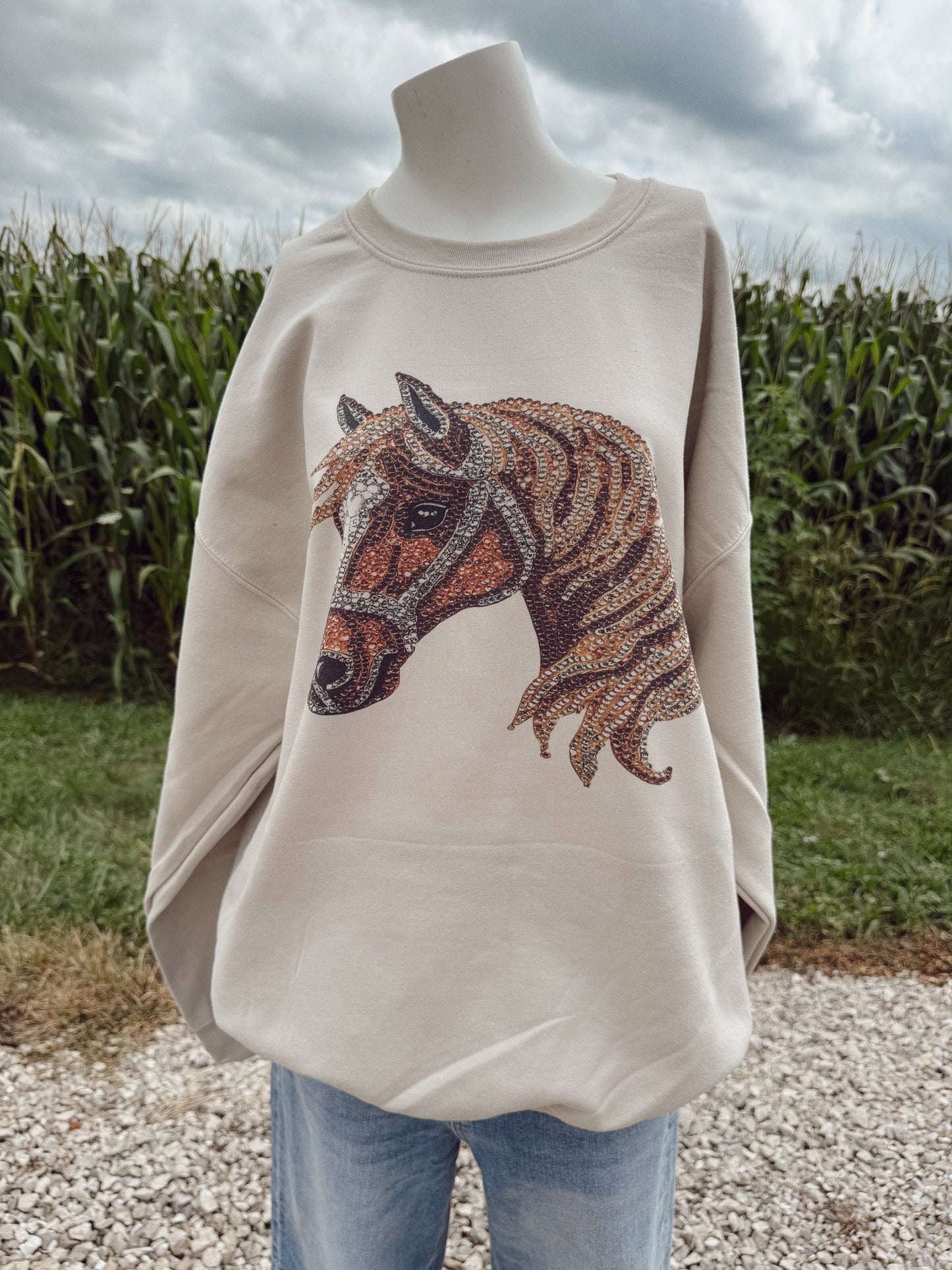 THE BEDAZZLED PONY CREW or TEE