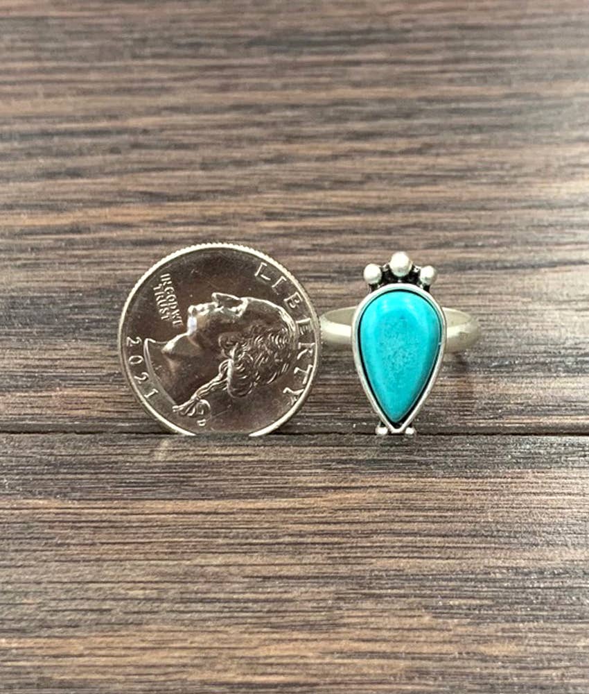750391, Turquoise Adjustable Ring