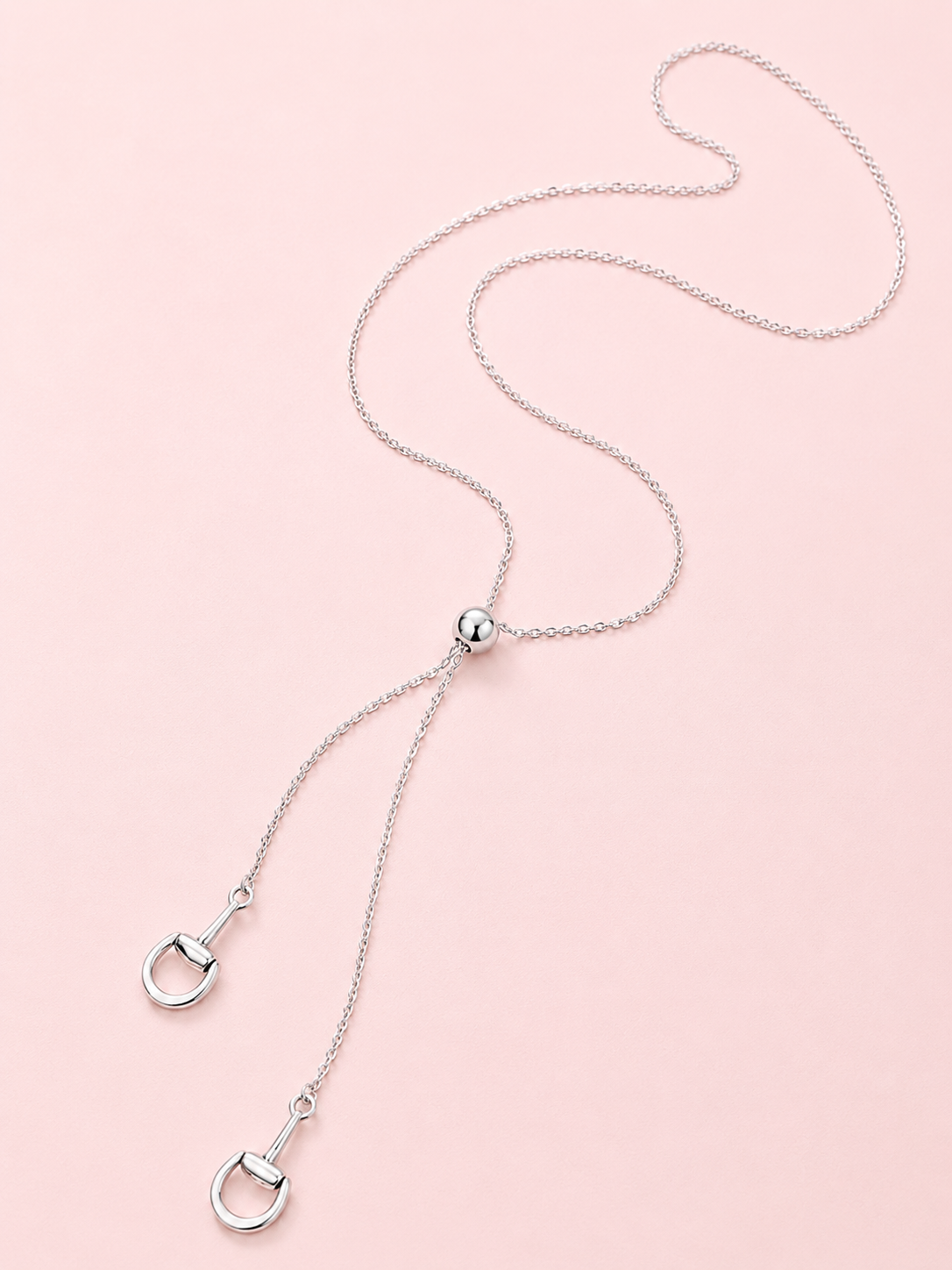 Western Horse Bit Bolo Pendant Y Chain Long Necklaces