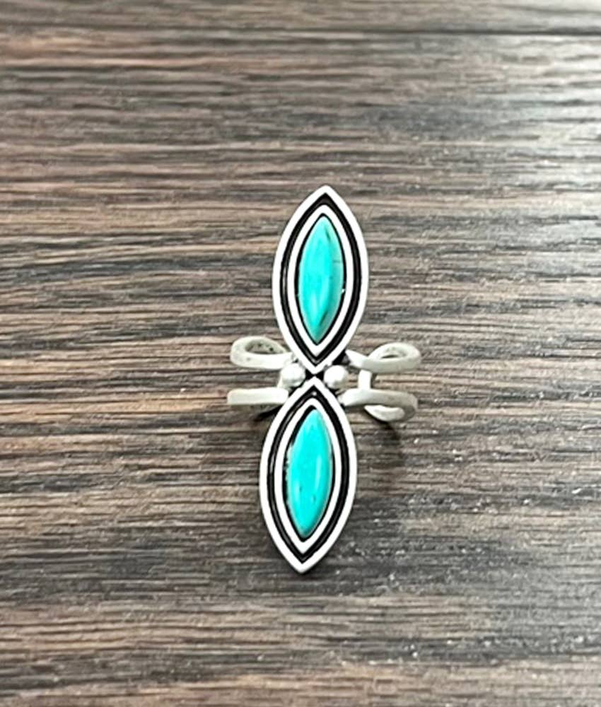 750457, Turquoise Adjustable Ring