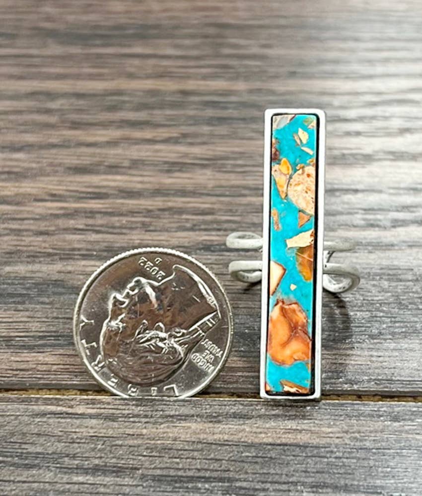 750467, 1.7" Bar Gemstone Adjustable Ring