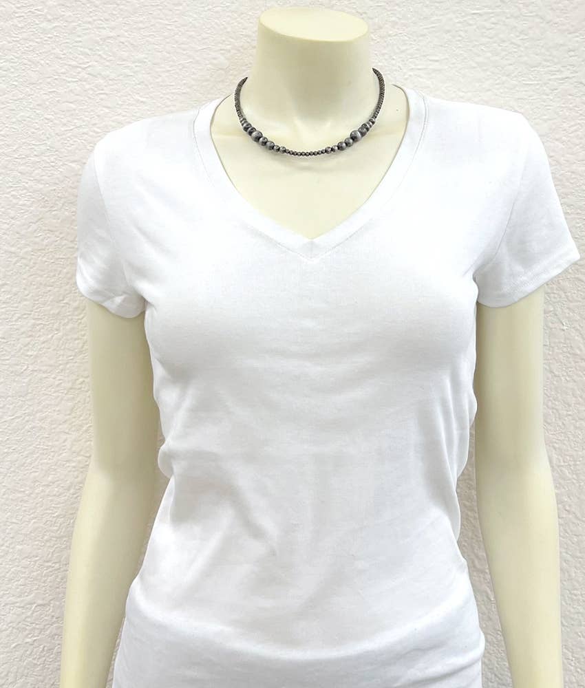 738977, Handmade 16" Clustered Navajo Bead Necklace