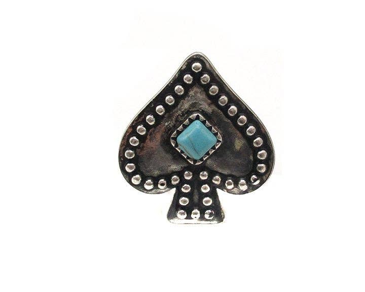 Western Spade Turquoise Cuff Ring
