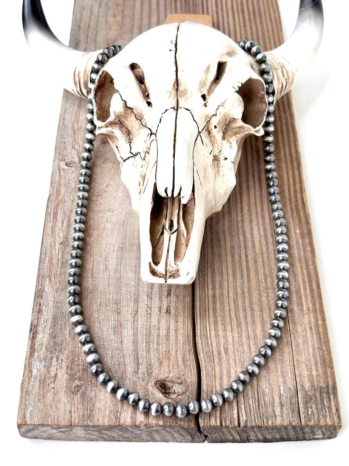 6MM Western Style Navajo Pearl Bead Necklace