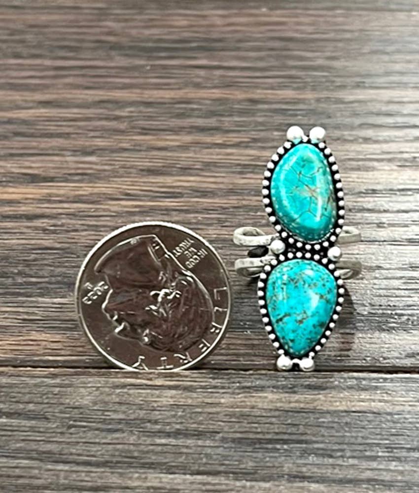 750456, Turquoise Adjustable Ring