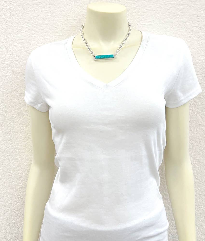 738764, 15" Bar Turquoise Necklace