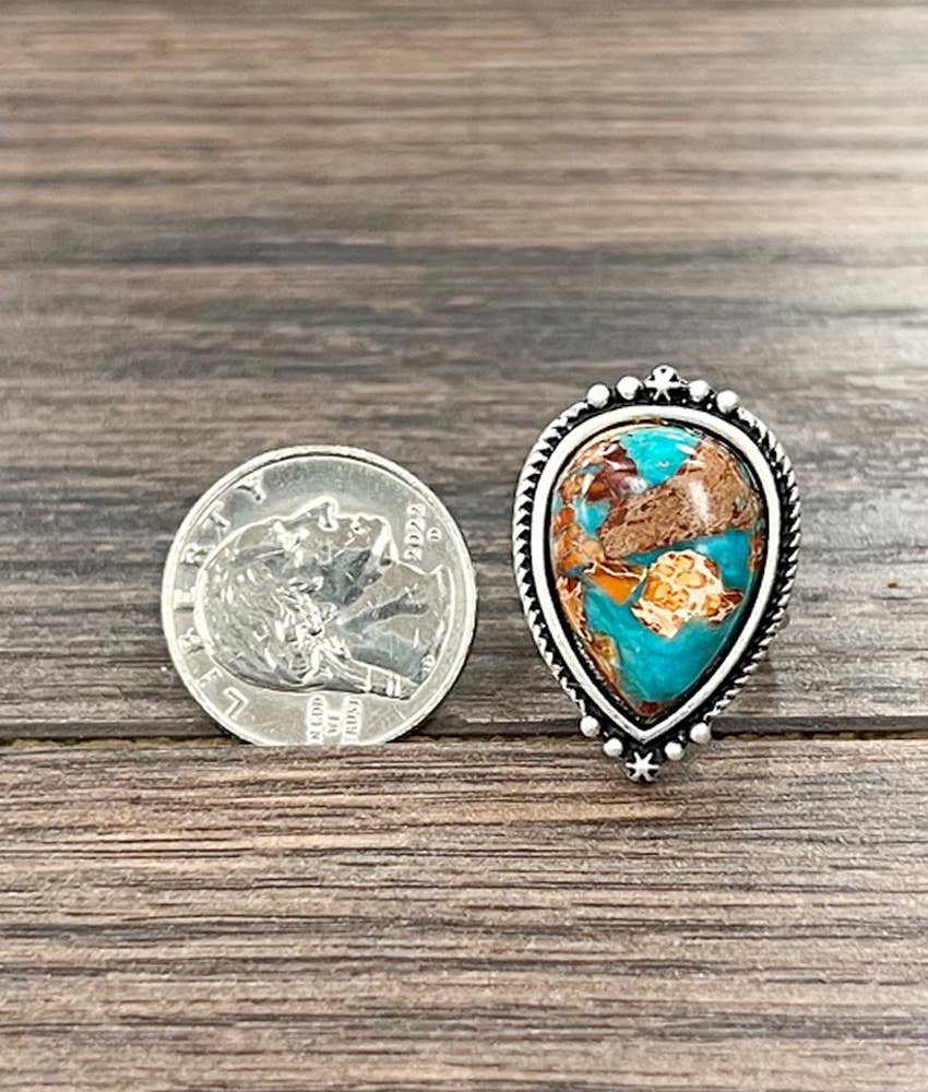 750553, Gemstone, Brass Adjustable Ring