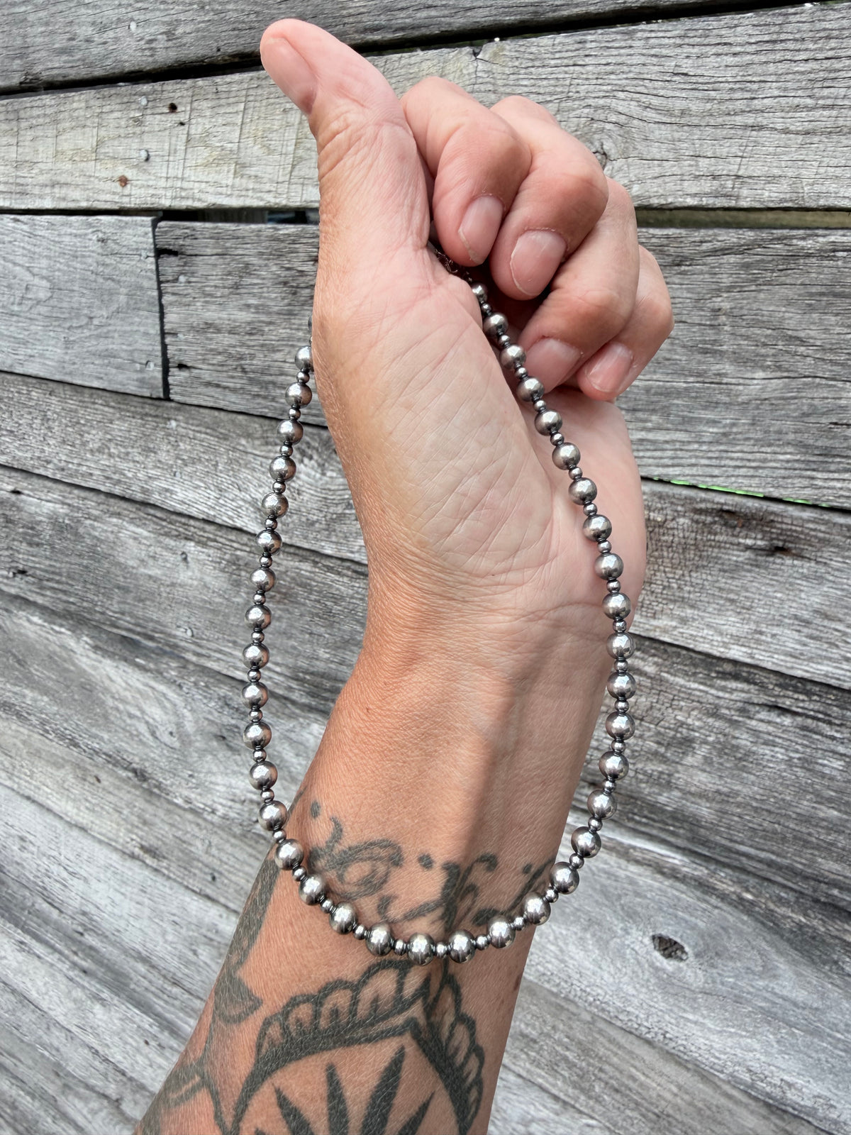 3mm and 6mm Sterling Pearl Necklace