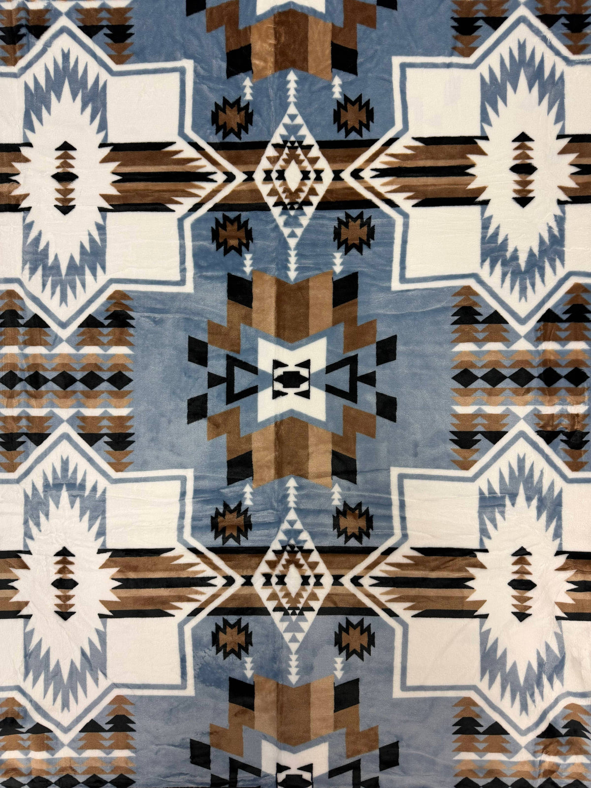 Blue Southwest Aztec King Size Super Soft Plush Blanket
