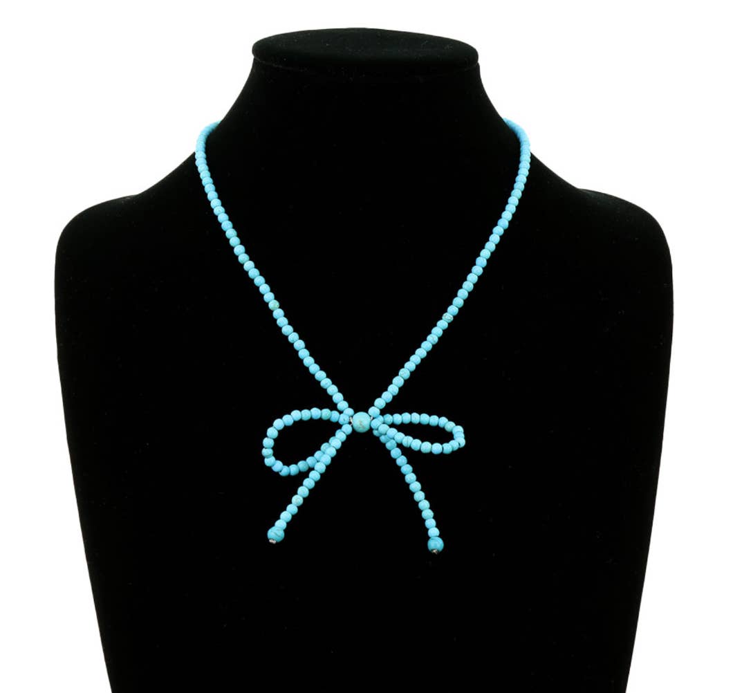 Western Navajo Bead Colored Bow Necklace