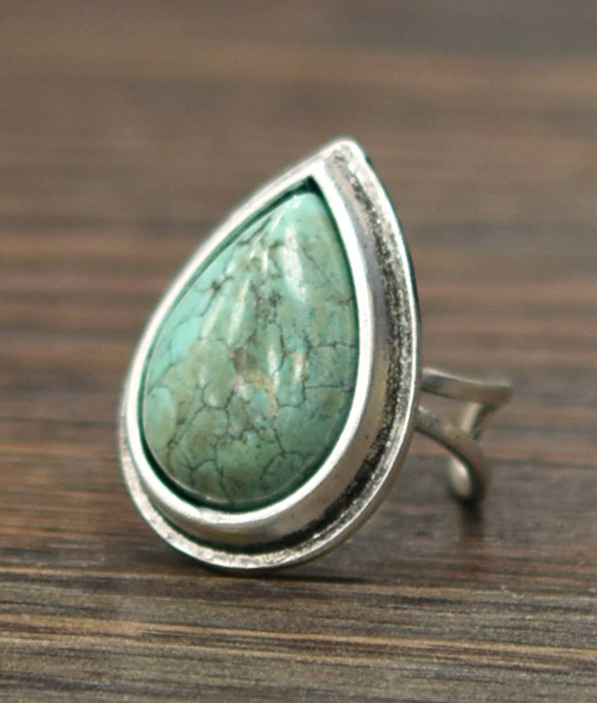 750179, 1.2" Turquoise Adjustable Ring