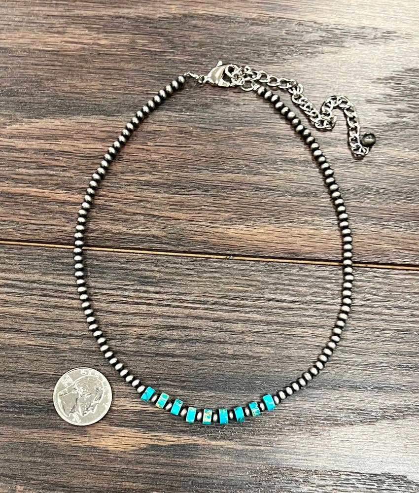 739200, 15" Navajo Rondelle Gemstone Necklace