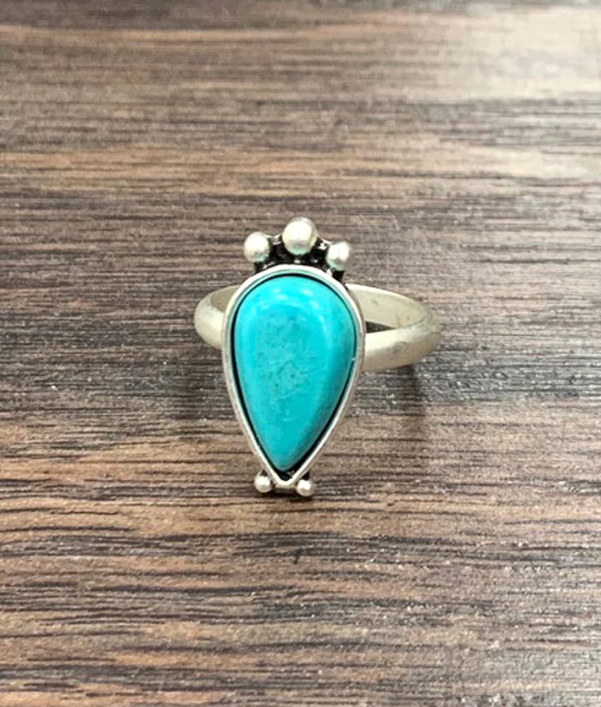 750391, Turquoise Adjustable Ring