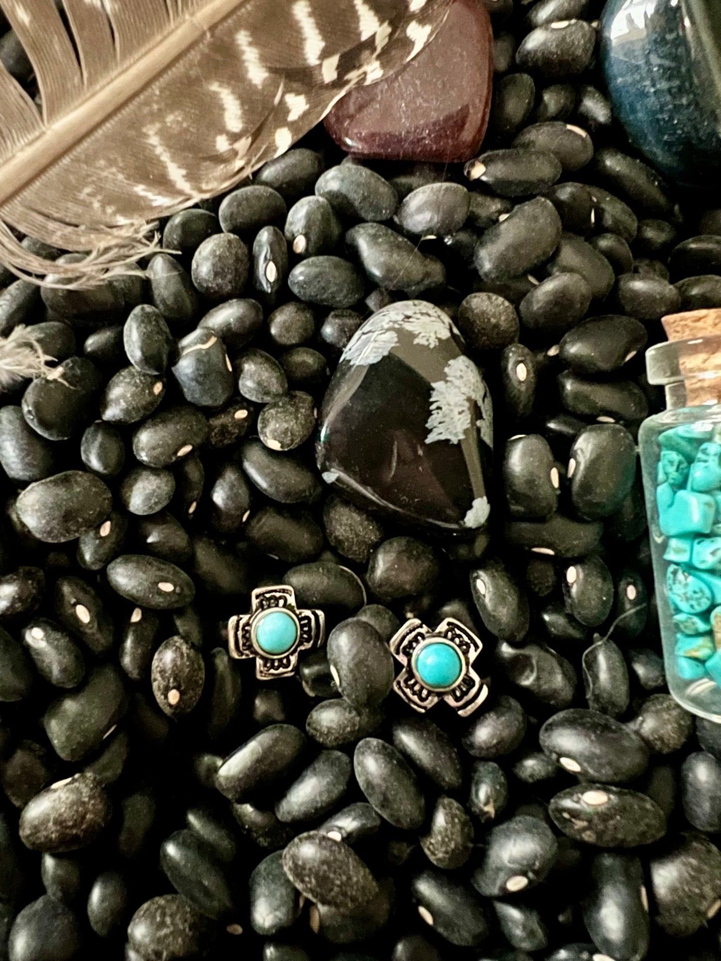 Turquoise Cross Earrings