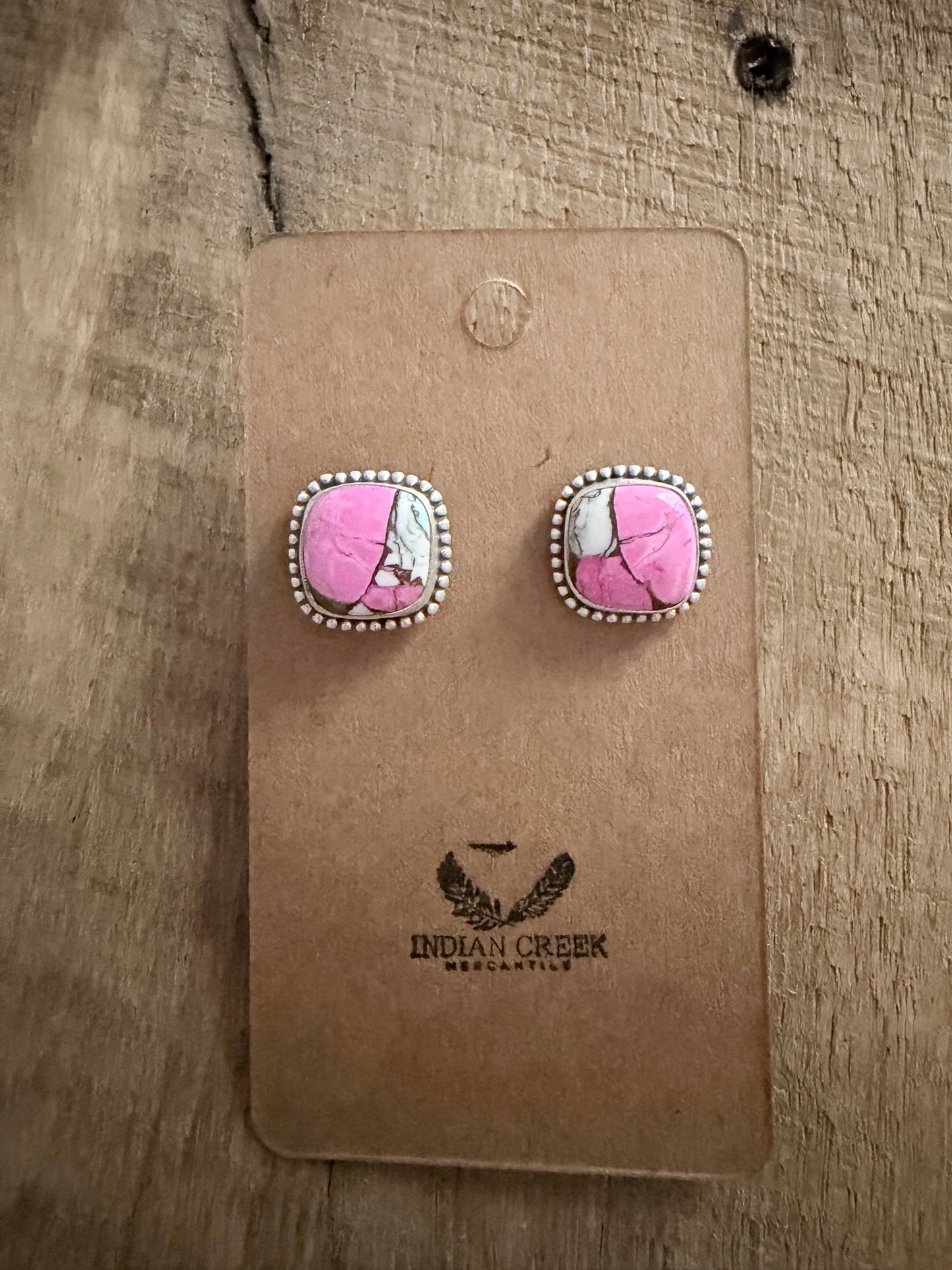 Cotton Candy Sterling Silver Stud Earrings