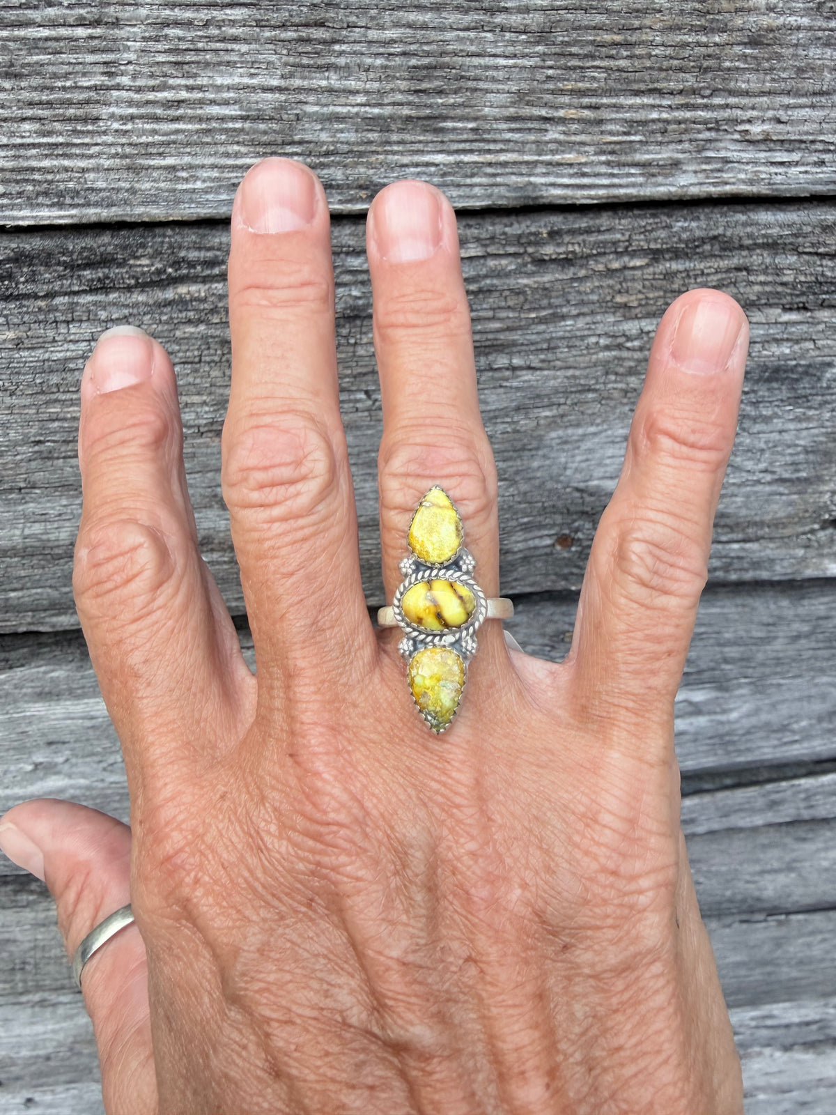 Three Stone Palomino Adjustable Ring