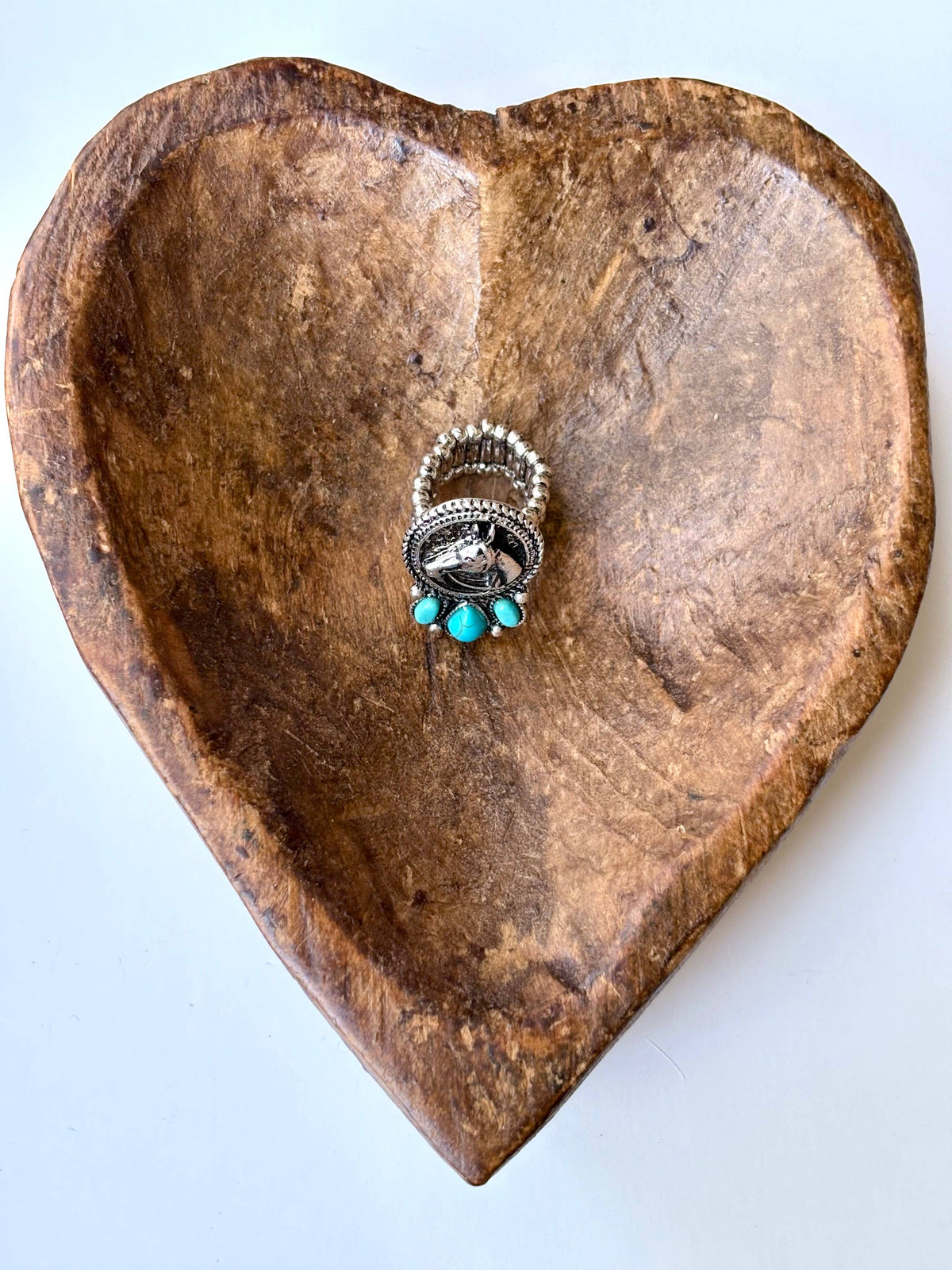 Western Style Horse with Stone Stretch Ring