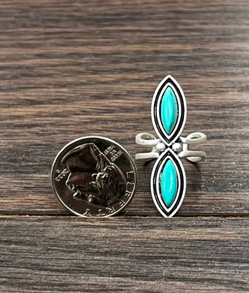 750457, Turquoise Adjustable Ring