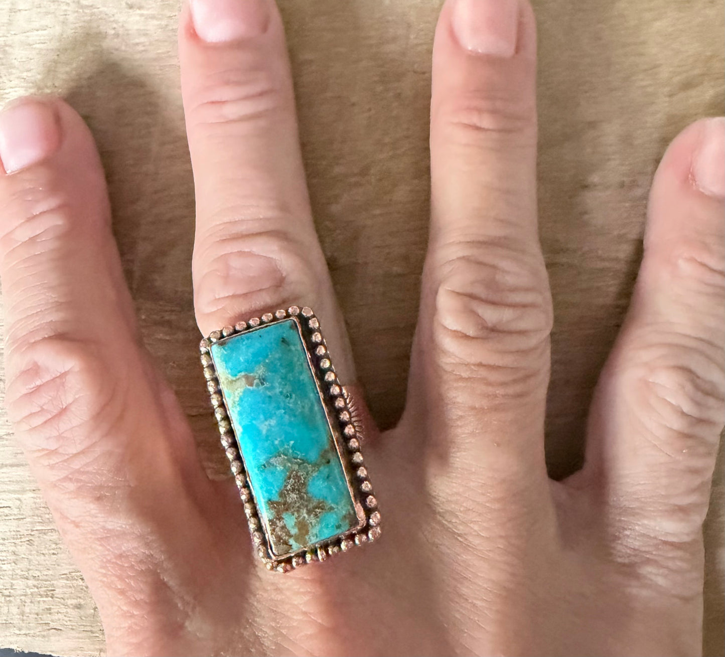 Catalina Turquoise and Copper Adjustable Ring