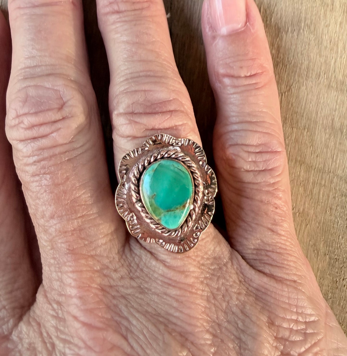 Sonoran Mountain and Copper Adjustable Ring