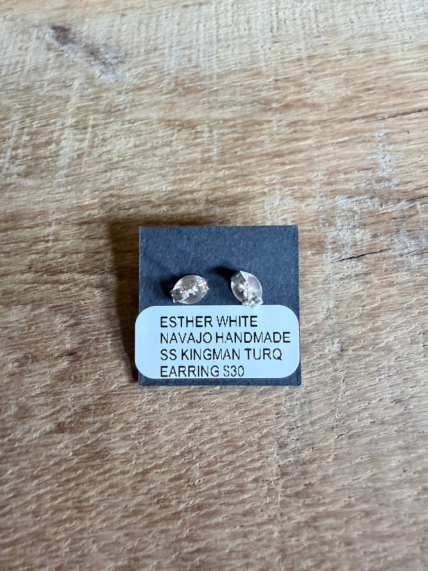 Navajo Made Kingman Sterling Silver Stud Earrings