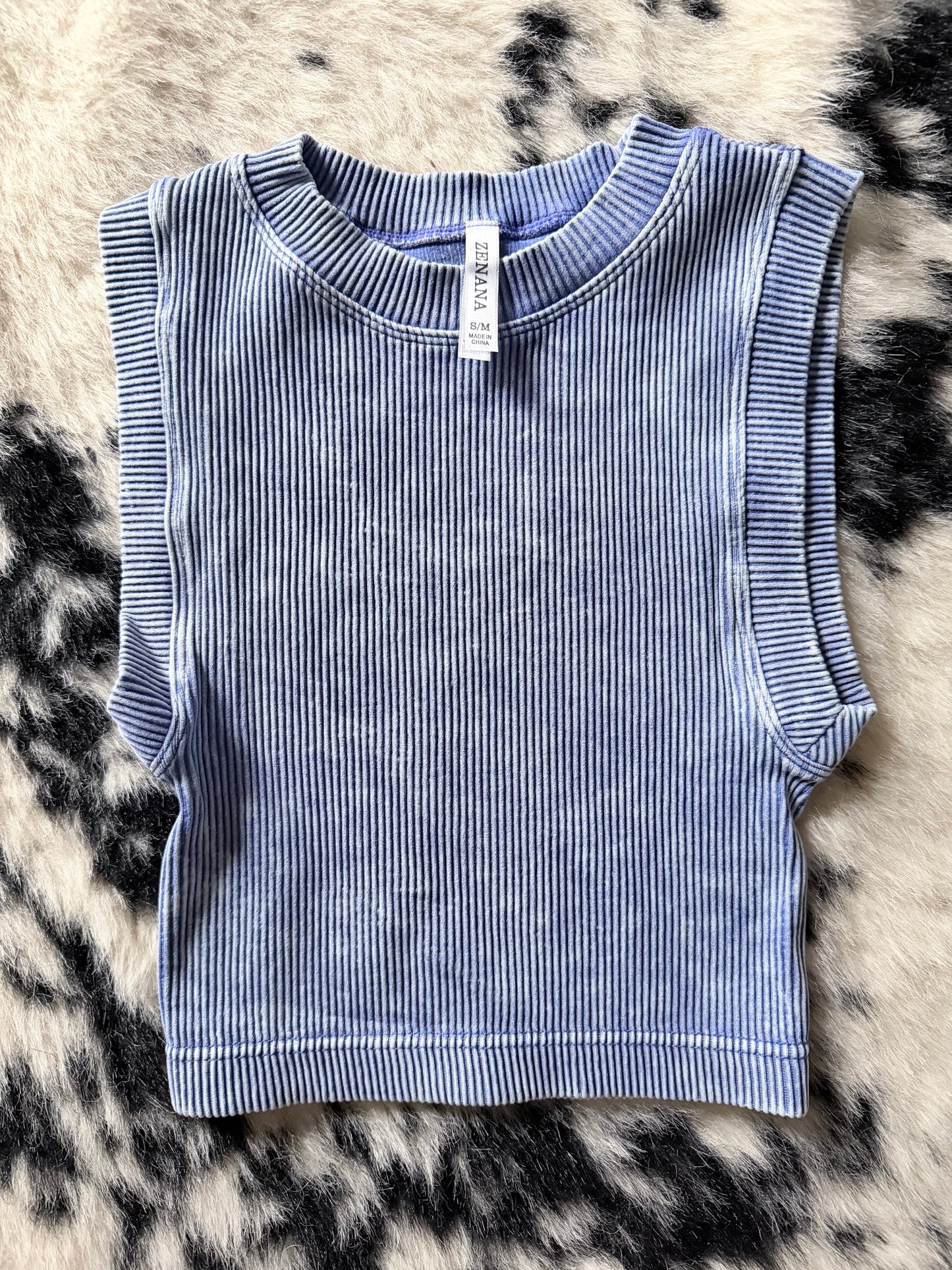 Zenana Mineral Wash Ribbed Tank