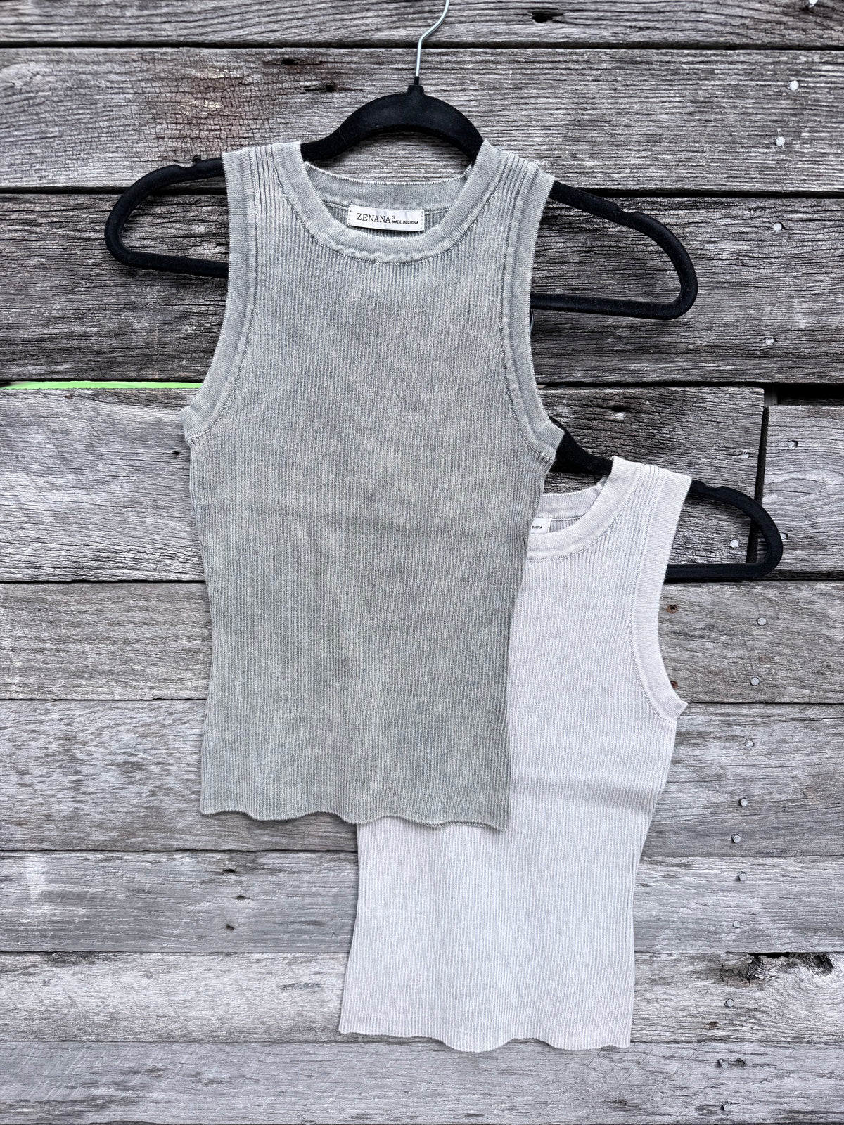 Washed Ribbed Sweater Tank Top
