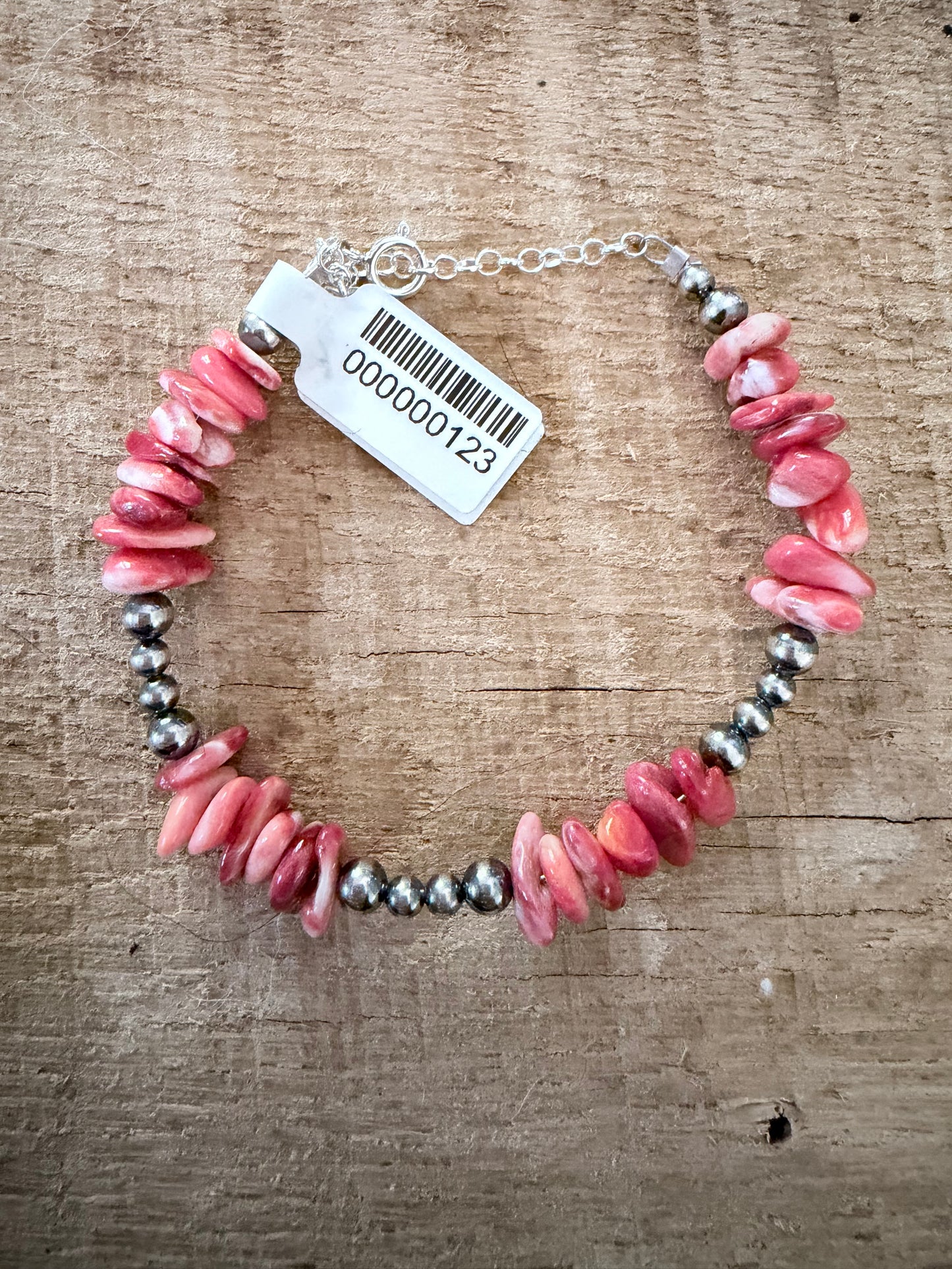 Spiny Oyster Sterling Pearl Bracelet