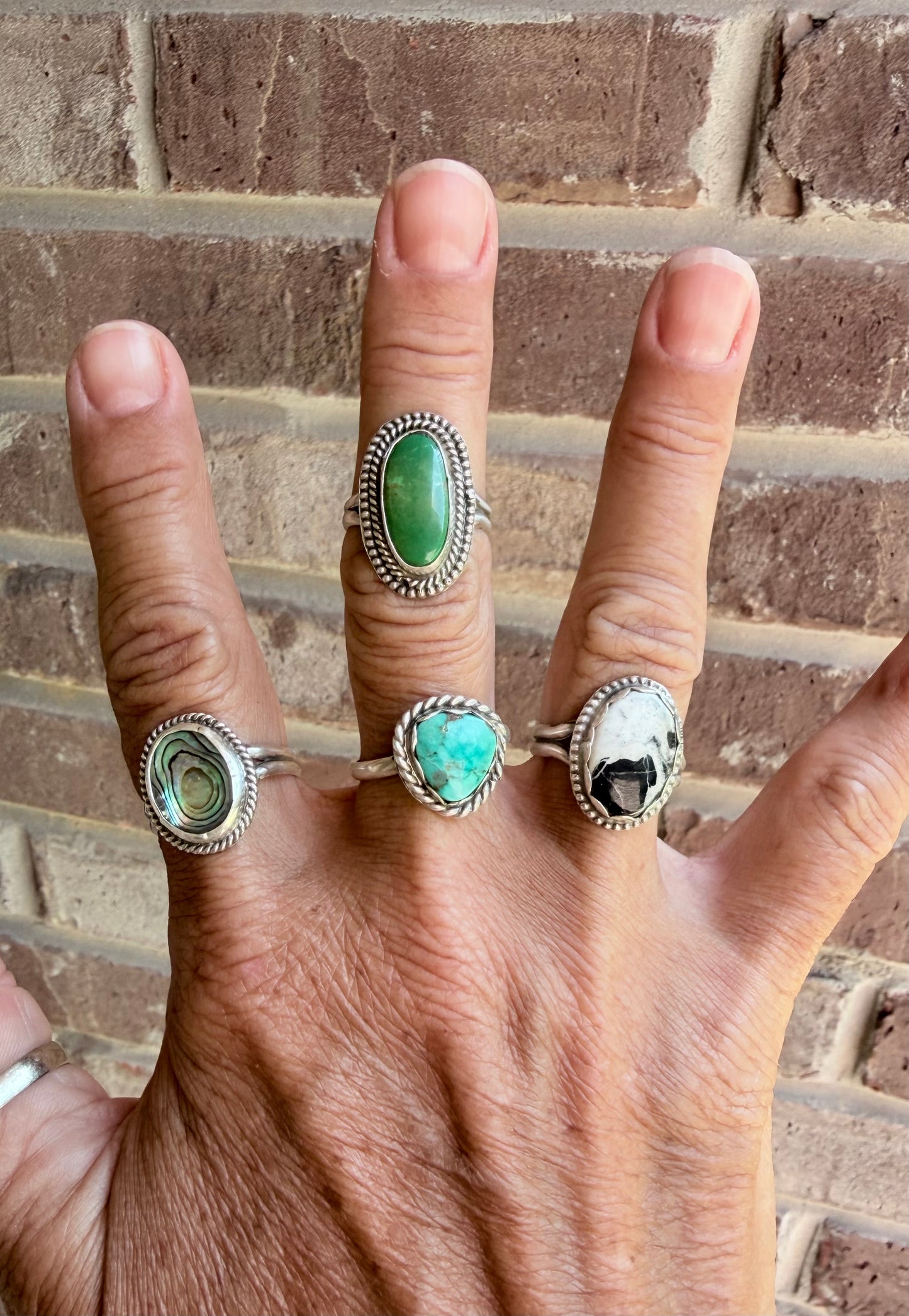 White Buffalo Sterling Silver Ring