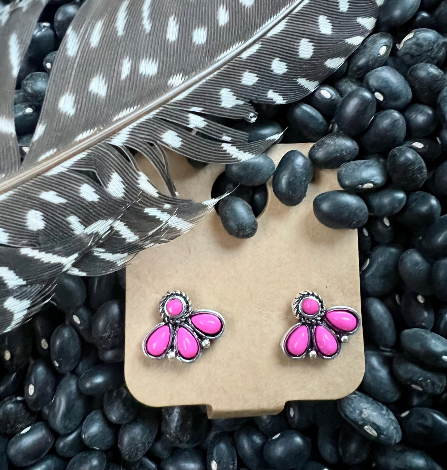 Flower Stone Stud Earring