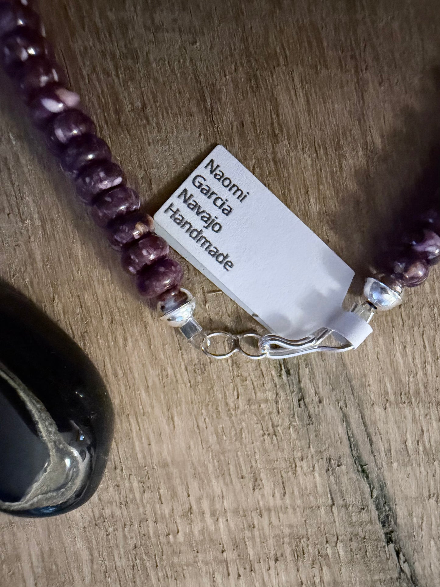 Native Made By Naomi Garcia Purple Spiny Sterling Necklace