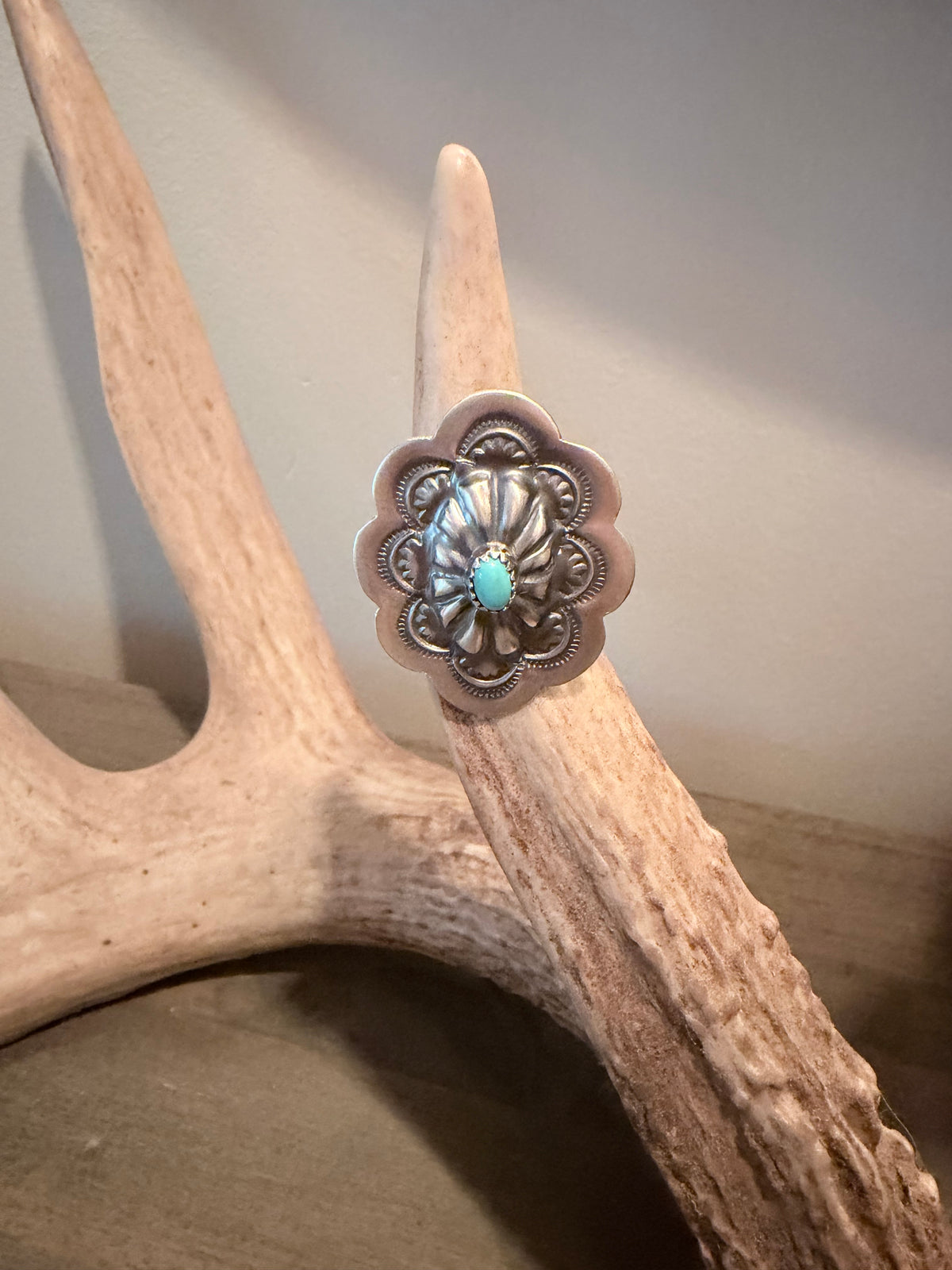 Native Made Kingman Concho Ring By Ray Begay