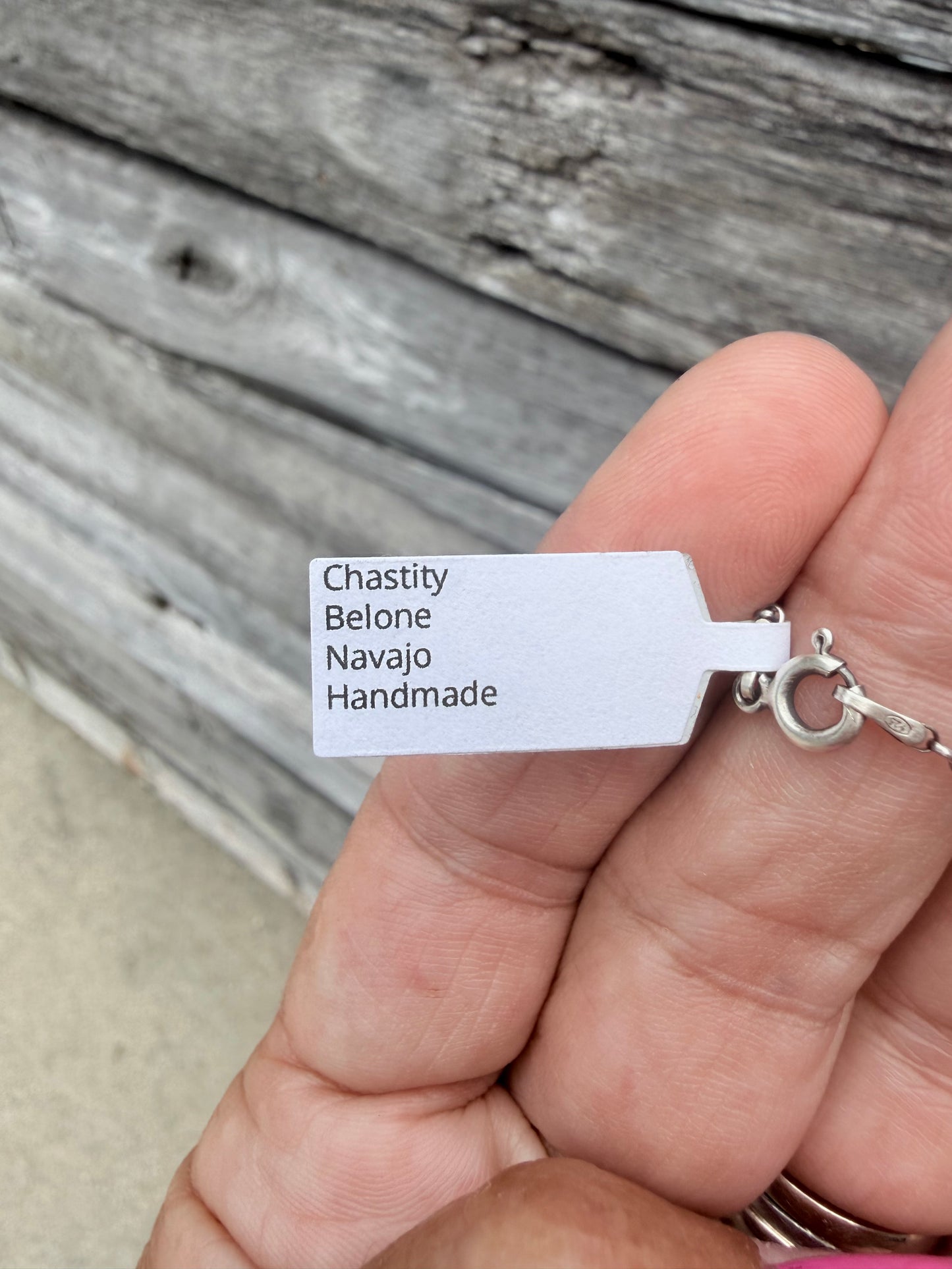 Native Made Chastity Belone Kingman Bar Necklace