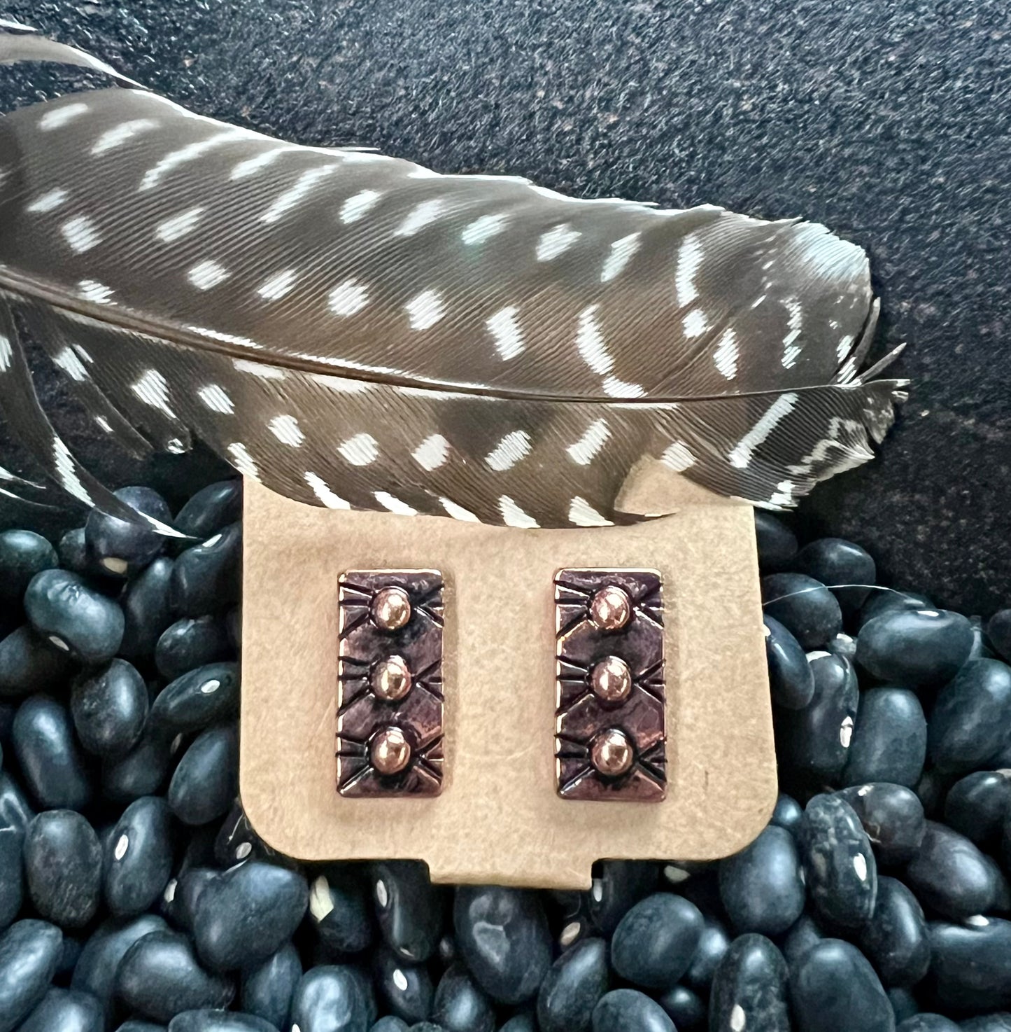 Embossed Bar Earrings