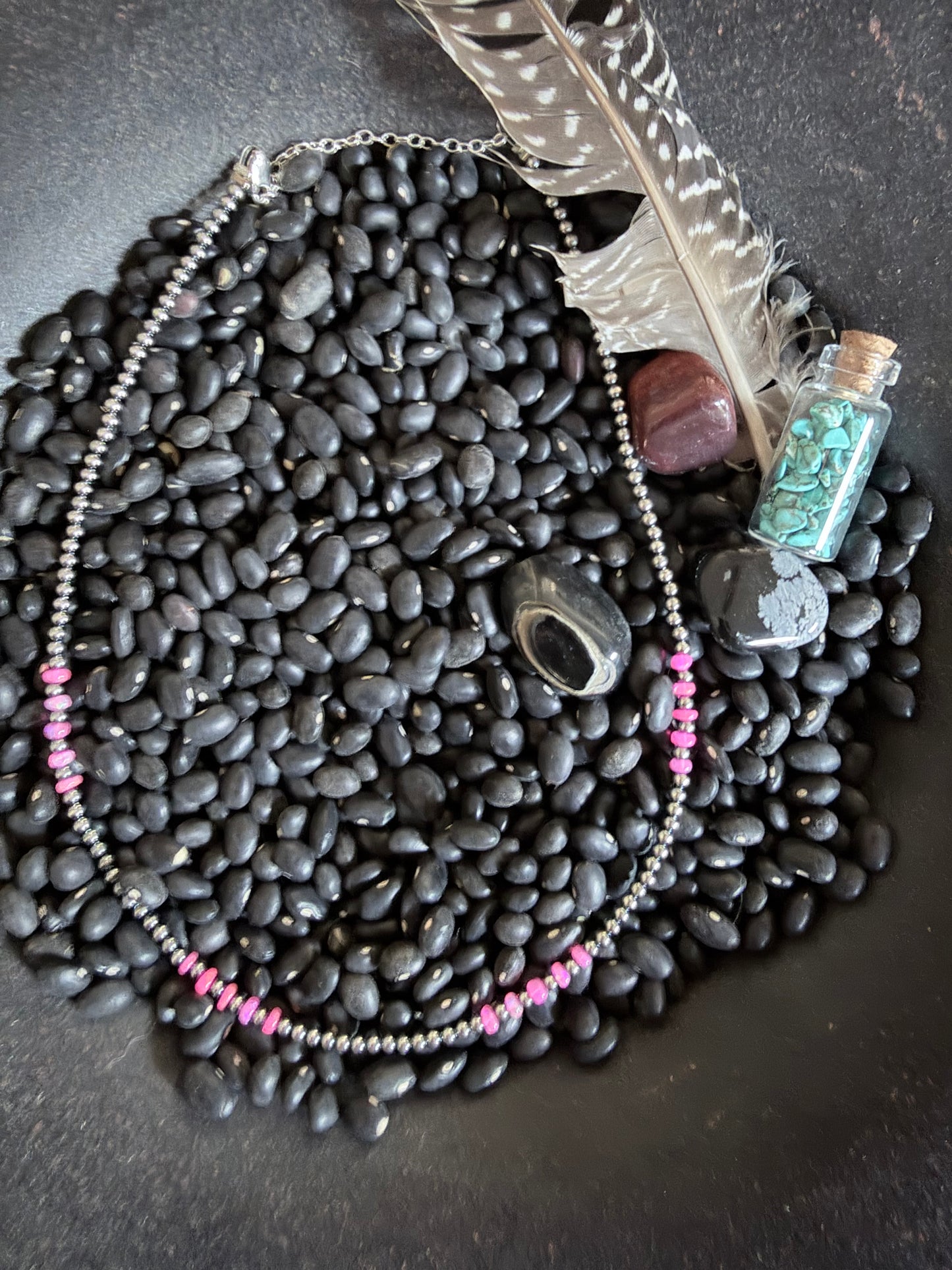 Pink Faceted Opal Necklace 16”