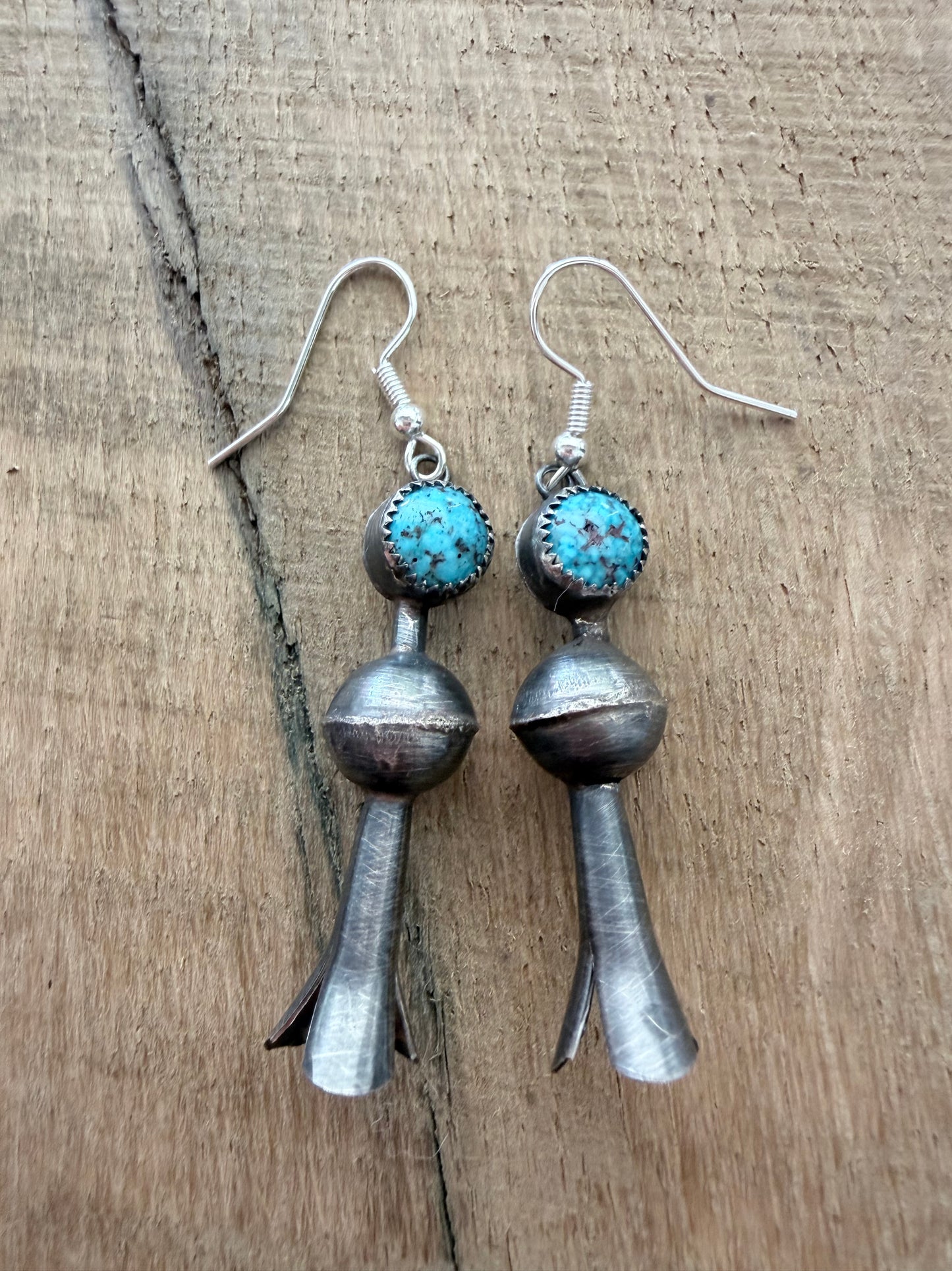Squash Blossom Dangle Earrings Native Made