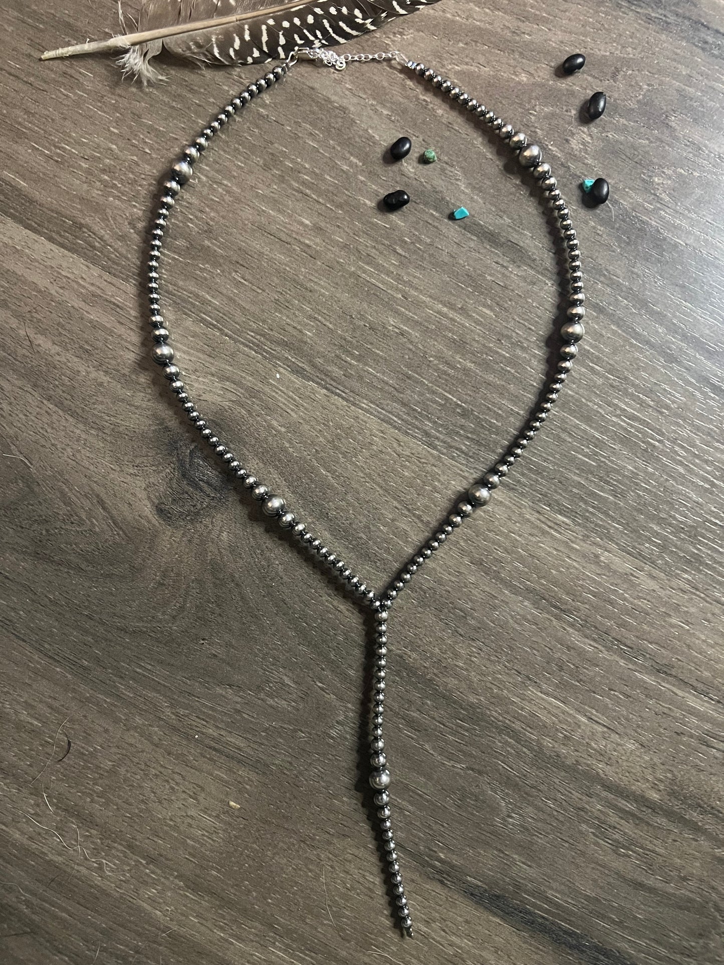 Lariat Sterling Silver Pearl Necklace