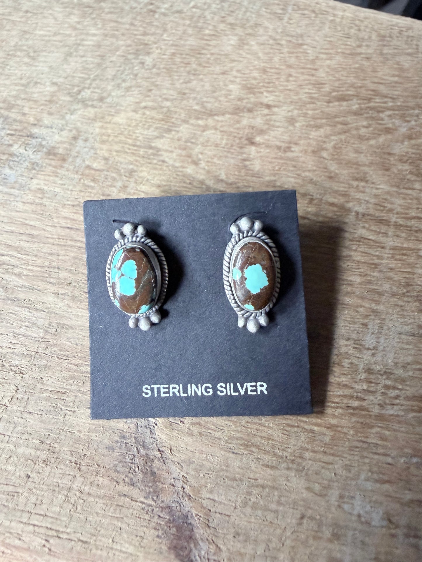 Number 8 and Sterling Silver Stud Earrings